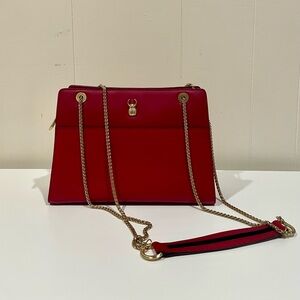 (Rare) MARJA KURKI Red Women's Bag with Gold Chain